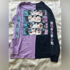 Hot Topic Black and Purple Long Sleeve Shirt
